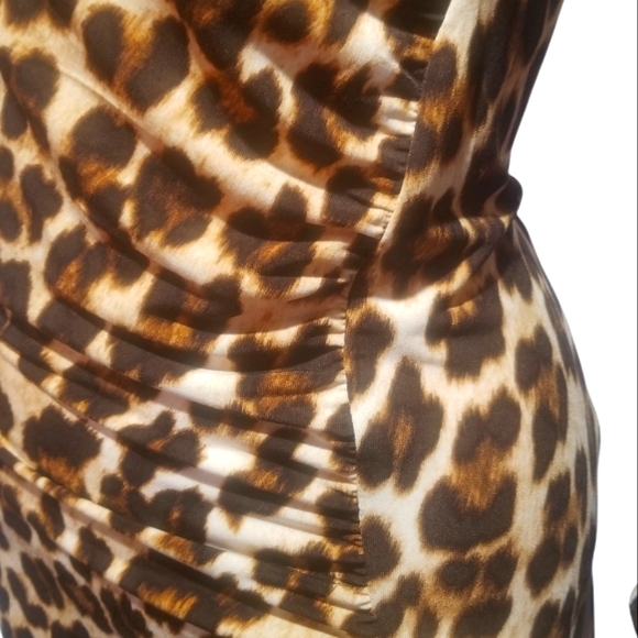 Lepord Print Sheath Dress Large - Picture 6 of 11